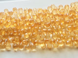 7x11 mm Citrine Color Coated Crystal Quartz Micro Faceted Tear Drop Beads