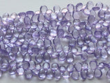 7x10mm To 8x11mm Amethyst Color Coated Crystal Quartz Faceted Pear Bead, Purple