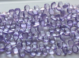 7x10mm To 8x11mm Amethyst Color Coated Crystal Quartz Faceted Pear Bead, Purple