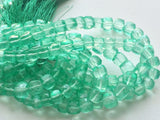 7-8 mm Light Emerald Green Color Coated Crystal Quartz Faceted Box Cube Beads