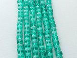 7-8 mm Emerald Green Color Coated Crystal Quartz Faceted Box Cube Beads, Green