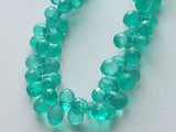 6x9 mm Emerald Green Color Crystal Quartz Coated Crystal Tear Drop Beads, 4 In