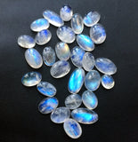 10-20mm Rainbow Moonstone Oval Plain Cabochons, Rainbow Moonstone Gemstone