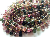 3x5mm To 5x7mm Multi Tourmaline Briolette Beads, Tourmaline Faceted Tear Drop