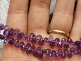 5x7-6x10 mm Amethyst Briolettes, African Amethyst Faceted Tear Drop Bead, Purple