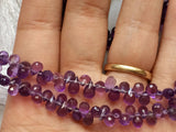 4x5 mm Amethyst Briolettes, African Amethyst Faceted Tear Drop Beads, Purple