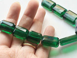 15x19 mm Hydro Quartz, Emerald Green Crystal Bead, Hydro Faceted Tumbles, Green