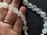 7.5-9.5mm Rainbow Moonstone Faceted Coins, Rainbow Moonstone Faceted Coin, 8 In