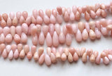 11x8mm To 15x9mm Pink Opal Tear Drop Plain Beads, Peruvian Pink Opal Drops, Pink