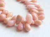 11x8mm To 15x9mm Pink Opal Tear Drop Plain Beads, Peruvian Pink Opal Drops, Pink