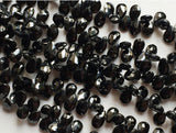 7x10 mm Black Onyx Faceted Pear Shaped Briolette, Black Onyx Faceted Pear, Black