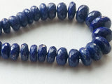 7-10 mm Blue Lapis Lazuli Faceted Tyre Beads, Lapis Rondelle Wheel Beads, 20 Pcs