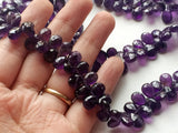7x10 mm Purple Amethyst Faceted Pear Beads, Natural Purple Amethyst Faceted Pear