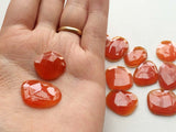 14-18mm Orange Rust Chalcedony Rose Cut Cabochon, Chalcedony For Jewelry