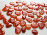 14-18mm Orange Rust Chalcedony Rose Cut Cabochon, Chalcedony For Jewelry