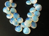 11 mm Fire Opal Faceted Heart Bead Opalite Bead Opalite Faceted Heart Briolettes