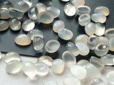 4x6mm Gray Moonstone Oval Plain Flat Back Cabochon, Loose Calibrated Moonstone