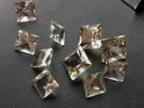 8mm Square Green Amethyst Loose Cut Stone Lot, Faceted Princess Diamond Cut