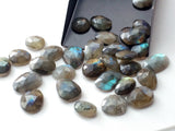 15-19mm Labradorite Rose Cut Cabochons, Labradorite Faceted Flat Back Cabochons