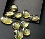 12-18mm Lemon Quartz Rose Cut Cabochons, Lemon Rose Cut Faceted Gemstones