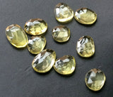 12-18mm Lemon Quartz Rose Cut Cabochons, Lemon Rose Cut Faceted Gemstones