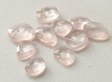 12-14mm Rose Quartz Rose Cut Gemstones, Rose Quartz Faceted Both Side Gems