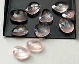 12-14mm Rose Quartz Rose Cut Gemstones, Rose Quartz Faceted Both Side Gems