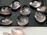 12-14mm Rose Quartz Rose Cut Gemstones, Rose Quartz Faceted Both Side Gems