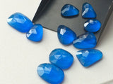 15-22mm Blue Hydro Quartz Rose Cut Cabochons, Hydro Quartz Faceted Gemstones
