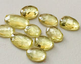 12-18mm Lemon Quartz Rose Cut Cabochons, Lemon Rose Cut Faceted Gemstones