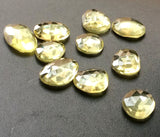 12-18mm Lemon Quartz Rose Cut Cabochons, Lemon Rose Cut Faceted Gemstones