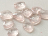 12-14mm Rose Quartz Rose Cut Gemstones, Rose Quartz Faceted Both Side Gems