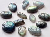 16-25mm Labradorite Plain Flat Back Cabochons, Labradorite Flat Back Mix Lot