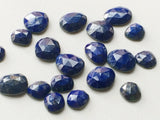 10-17mm Lapis Lazuli Faceted Cabochons, Lapis Lazuli Flat Back Rose Cut Cabochon