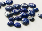 10-17mm Lapis Lazuli Faceted Cabochons, Lapis Lazuli Flat Back Rose Cut Cabochon