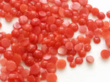 2-3mm Italian Coral Round Flat Back Cabochons Original Natural Coral For Jewelry