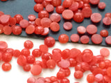 2-3mm Italian Coral Round Flat Back Cabochons Original Natural Coral For Jewelry