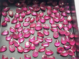 3-5mm Ruby Faceted Pear Gemstone, Original Ruby Pear, Ruby Pear Cabochons