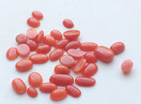 6-7mm Japan Coral Plain Oval, Original Natural Coral Cabochon, Loose Japan Coral