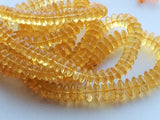 8-12 mm Citrine German Cut Beads, Natural Citrine Disc Beads, Orange Beads
