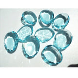 11-20mm Aquamarine Colored Hydro Quartz Rose Cut Cabochons, Aqua Color, 5 Pcs