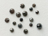 Dark Gray Loose Rose Cut Diamond, 3.5-4mm Calibrated Dark Gray Melee Diamond For Jewelry (1Pc To 4Pcs) - VICPA5055