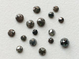 2.5-3mm Calibrated Dark Grey Rose Cut Natural Diamond For Jewelry  (1Pc To 8 Pc)
