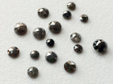 2-2.5mm Calibrated Dark Grey Rose Cut Natural Diamond For Jewelry  (2Pc - 10 Pc)
