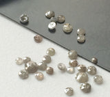 Light Gray Rose Cut Diamond Loose, 2.5-3mm Calibrated Light Gray Melee Diamond For Jewelry (2Pcs To 8Pcs) - VICPA5063