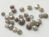 Light Gray Rose Cut Diamond Loose, 2.5-3mm Calibrated Light Gray Melee Diamond For Jewelry (2Pcs To 8Pcs) - VICPA5063