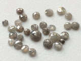 Light Gray Rose Cut Diamond Loose, 3.5-4mm Calibrated Light Gray Melee Diamond For Jewelry (2Pcs To 4Pcs) - VICPA5064