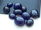 7.5x9.3mm-9.5x10.5mm Blue Sapphire Plain Oval Gems, Glass Filled Sapphire, 1 Pc