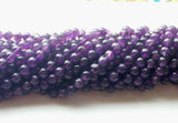 7-7.5mm Amethyst Round Plain Beads, African Amethyst Gemstone Beads, 13 Inch