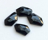 15-17mm Black Onyx Fancy Cut Cabochon, Onyx Rose Cut Gemstones, Flat Back